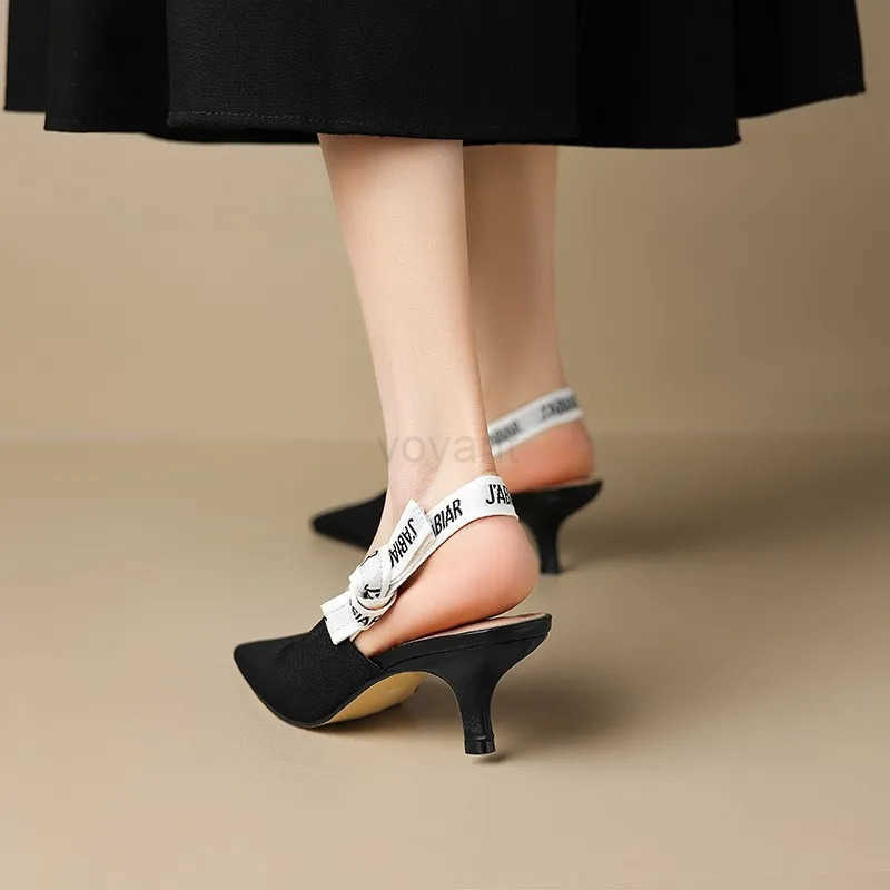 Design Sense Niche Baotou Sandals Wens Summer One-Piece hot Slim H High-Heeled Shoes Z250326