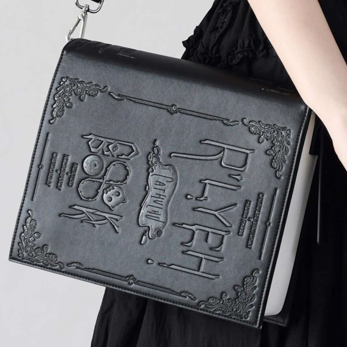 Black Goth Shoulder Women Original Design Book Shape Flap Student Crossbody High Quality Large Capacity Lolita Cute Bag
