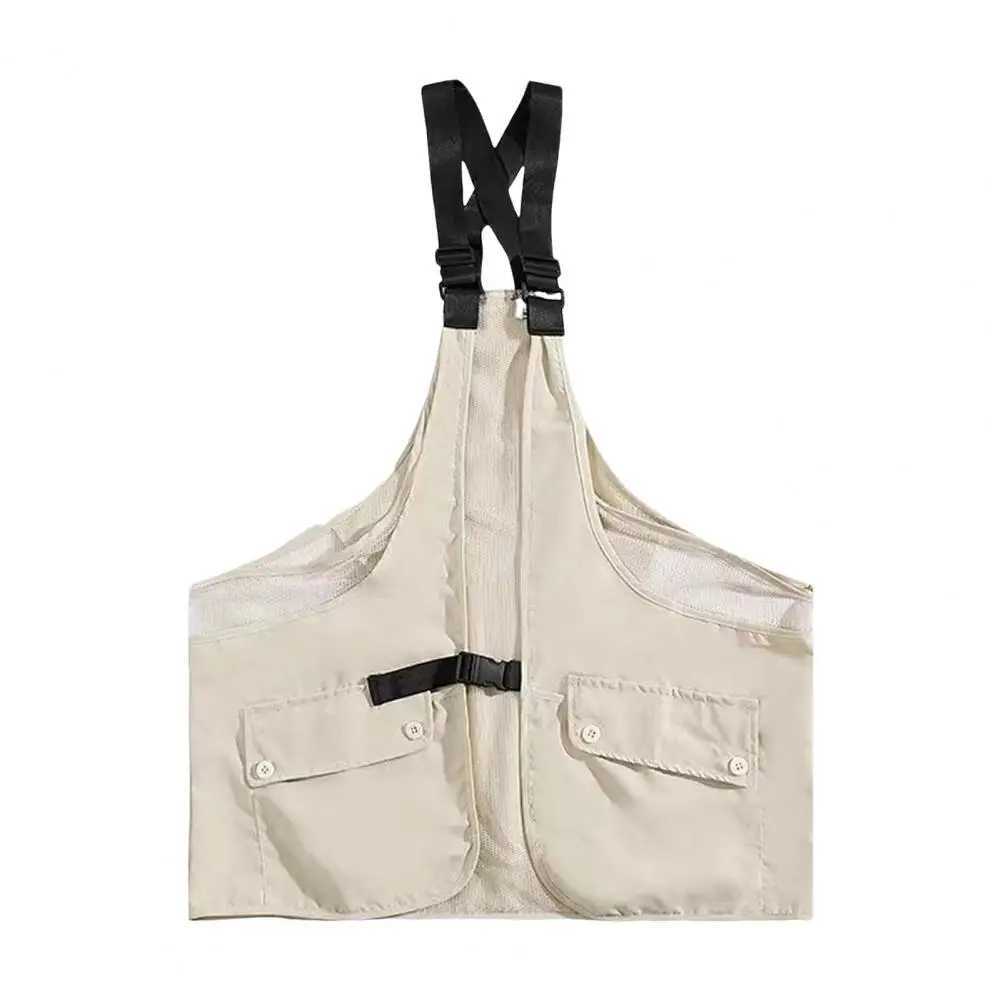Luggage vest hip-hop style adjustable shoulder strap design pocket size mens waist coat unisex sports vest T250326