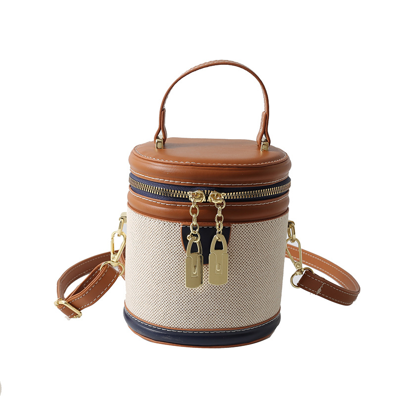 Women's new bucket bag carrying fashion cylinder bag single shoulder crossbody bag 2025
