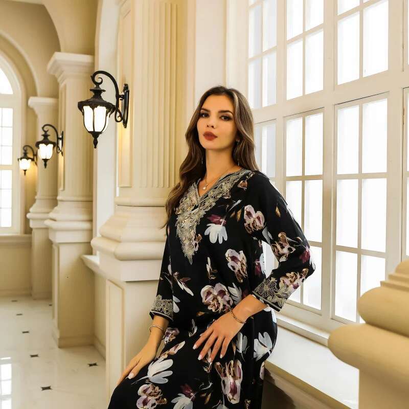 Dongdumaoyi Abaya Damesgewaad Dubai Midden Oosten Turkse Moslim Strass Dames Groot Gewaad W