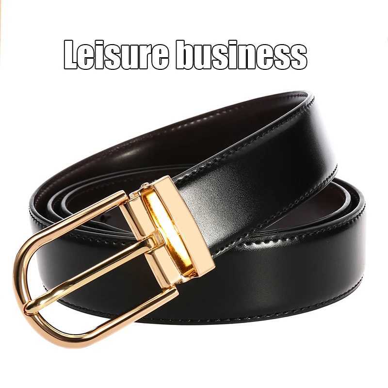 Vatty Official Authentic Mens New Leather Strap Gold Simple Metal Buckle Natural Cowboy Strap Mens Casual Business Strap W250326
