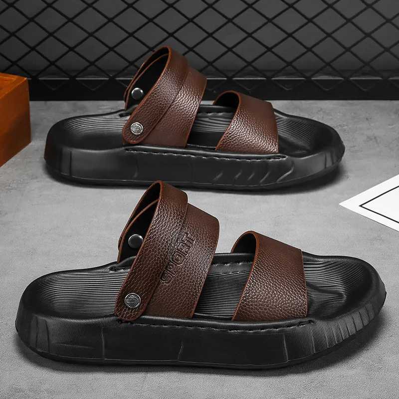 High quality mens thick soled shoes mens summer slippers mens outdoor breathable slippers mens waterproof beach shoesXJ250326