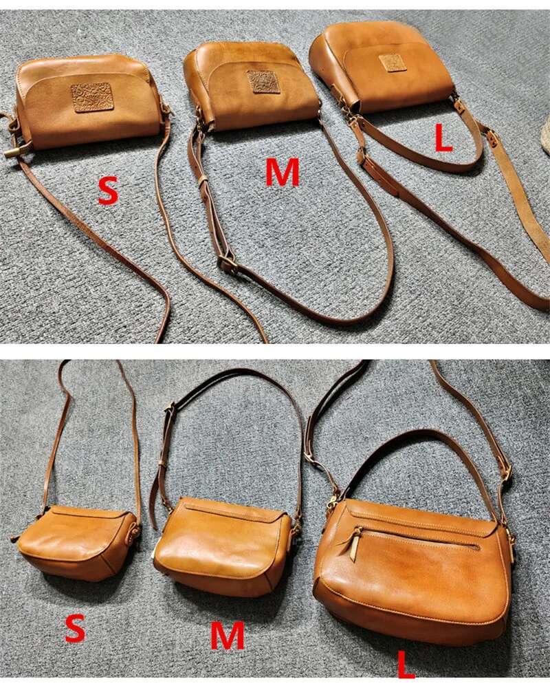 Fashion Vintage Handmade Genuine Leather Ladies Small Shoulder Casual Real Cowhide Women's Daily Party Weekend Messenger Bag