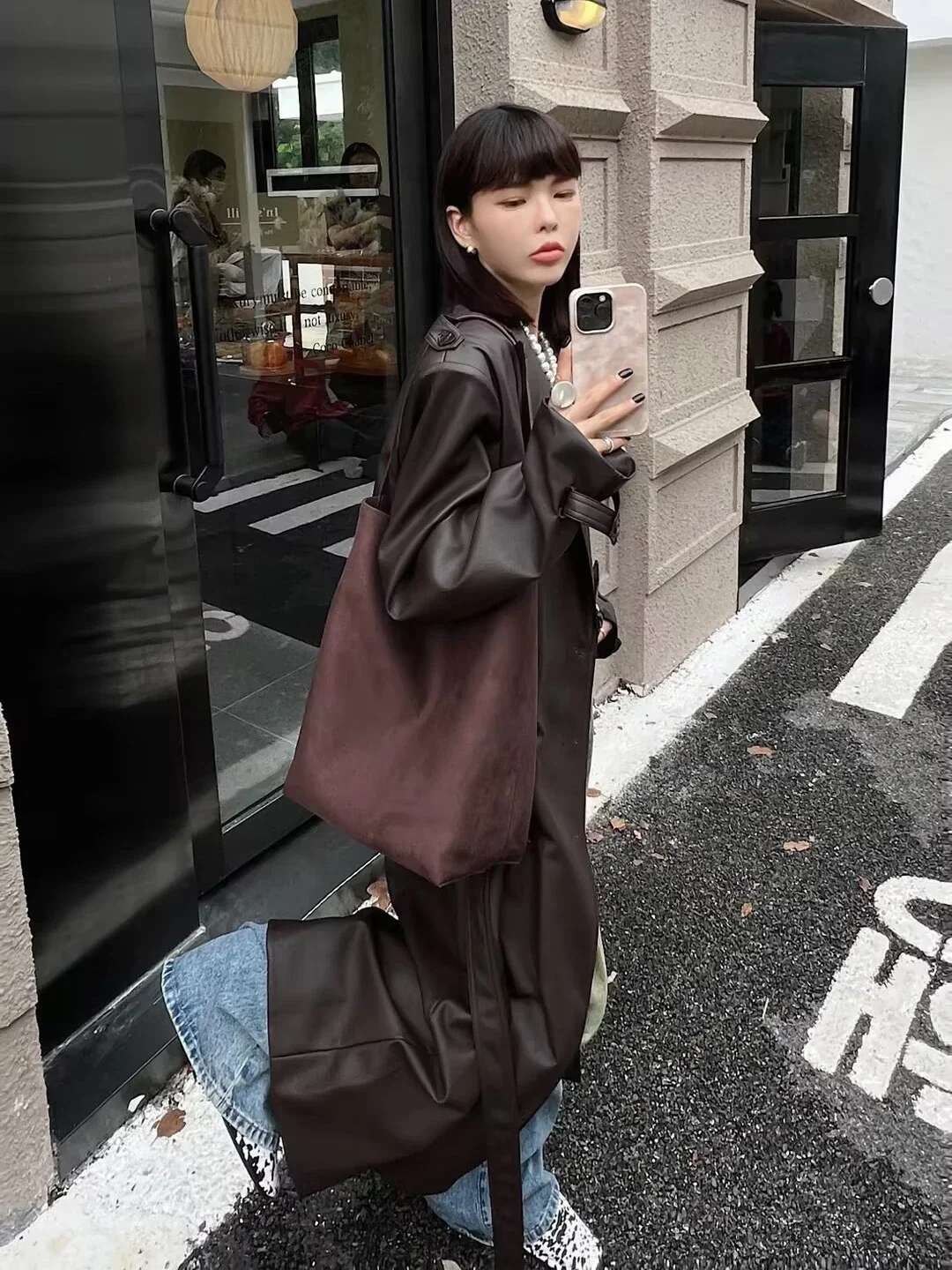 Winter Comfort And Warmth Color Simple Tote All-Match Matte Thick Suede Leather Women Handbag Armpit Shoulder Bag