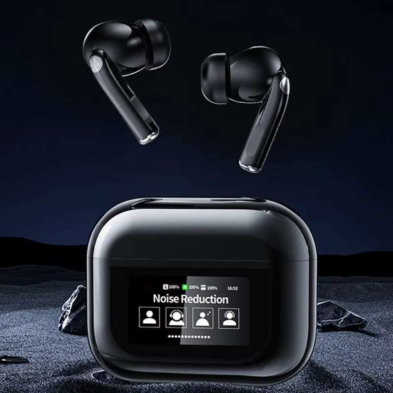 Real noise cancelg YW07 touch screen wireless with digital display earbuds