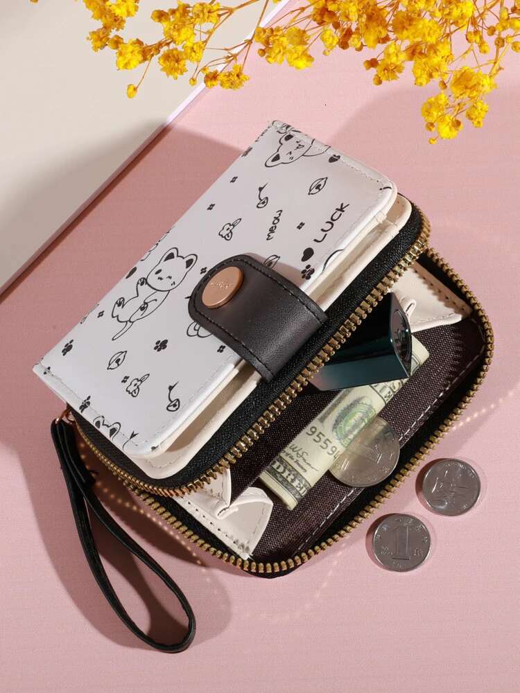 Retro Fashion Mini Designer Wallet Zipper Wallet Closure Lightweight Suitable For Women's Daily Carrying Card Bag