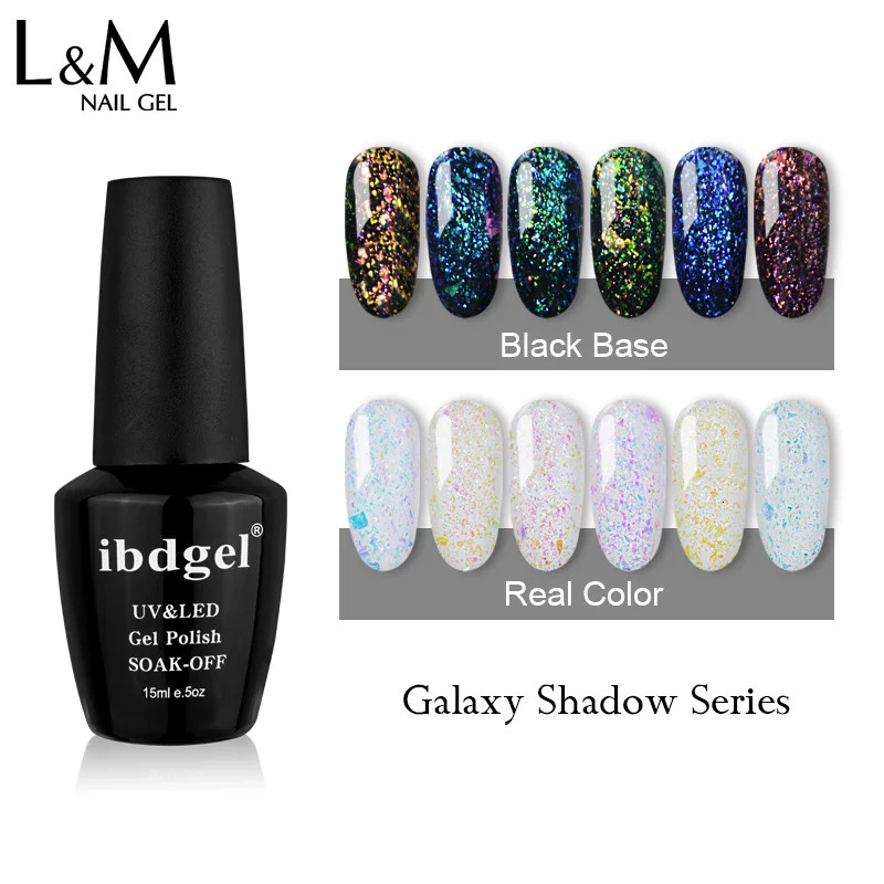 3 pcs/lot ibdgel Galaxy Shadow nail polish Soak Off UV LED Long Lasting Fast Dry Nails Glitter Gel 250326