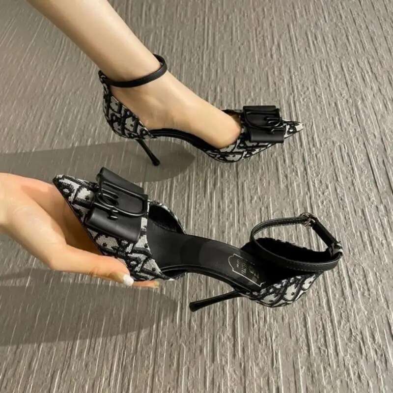 2025 New Women's Sexy Designer Fashion High Heels Sandals Pointed Shoes Party Stiletto High Heels Single Shoes