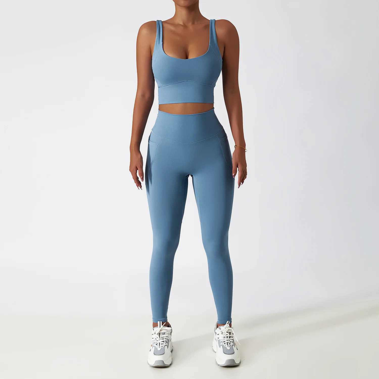 2PCS seamless womens track and field clothing yoga set sportswear gym clothing sportswear bra high waisted leg sportswear W250326
