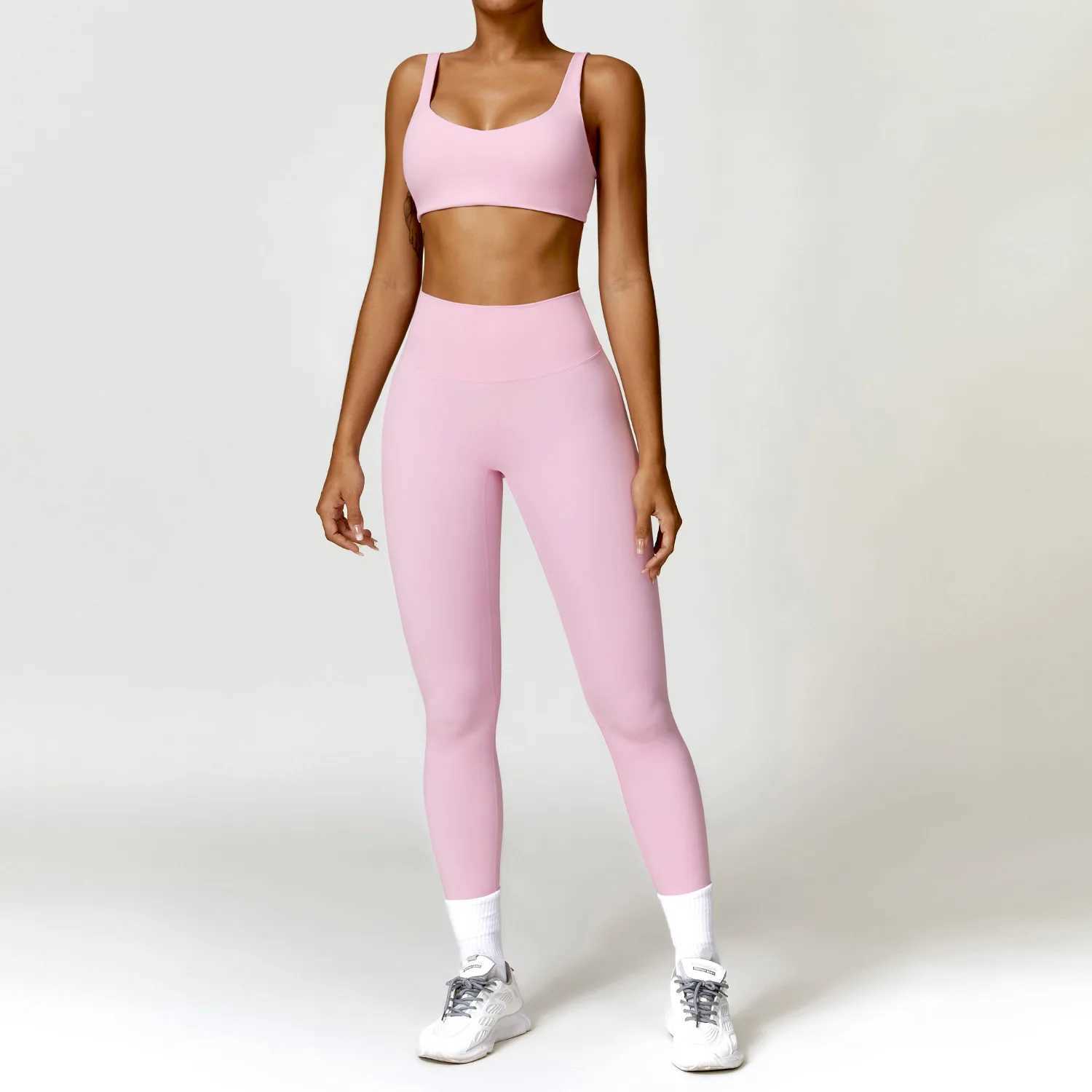 Womens sportswear yoga set 2PCS sportswear fitness bra crop long sleeved sportswear W250326