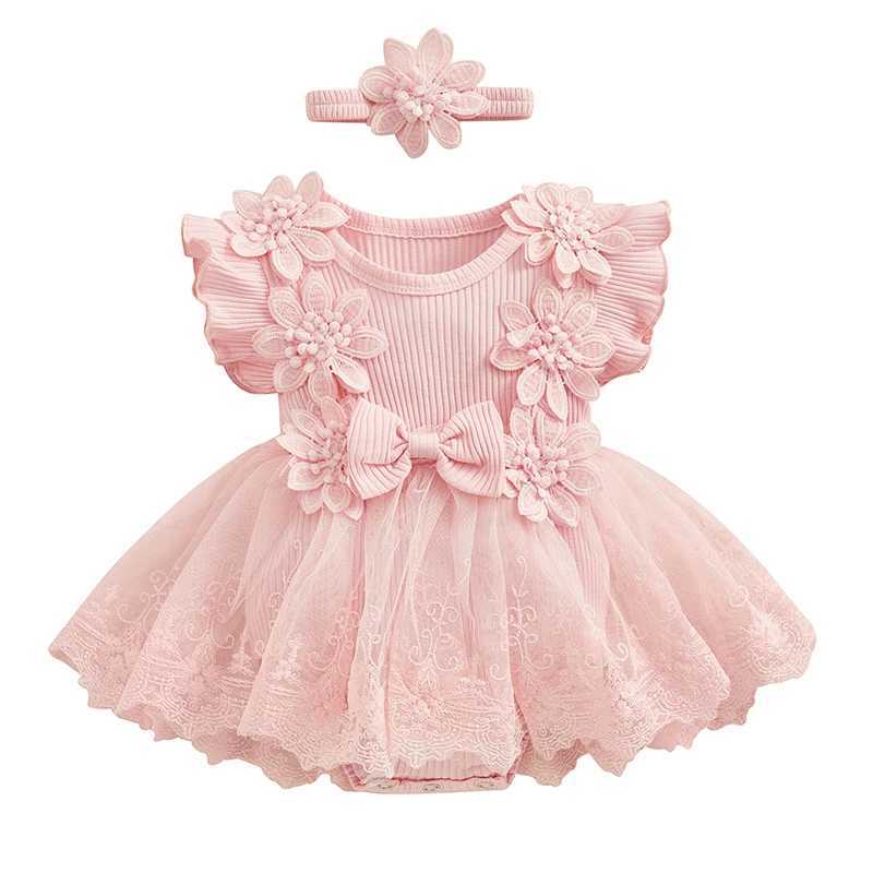 Baby womens lace jumpsuit baby chiffon jumpsuit floral bodysuit spring and summer holiday clothing W250326