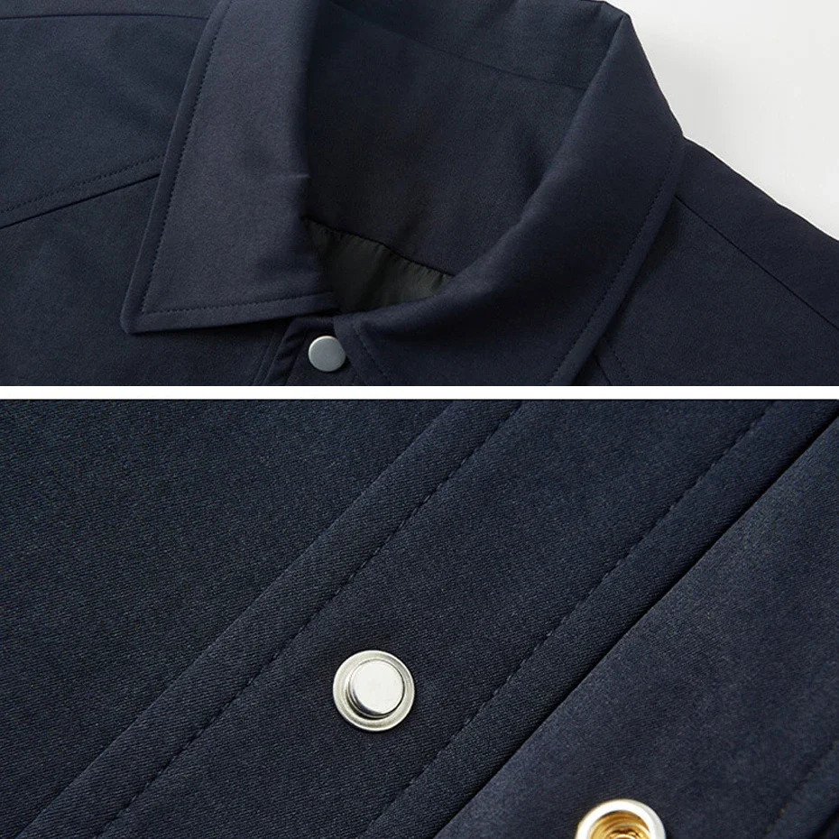 Large mens trench coat single button windproof jacket mens Korean clothing spring half season long open jacket 250324