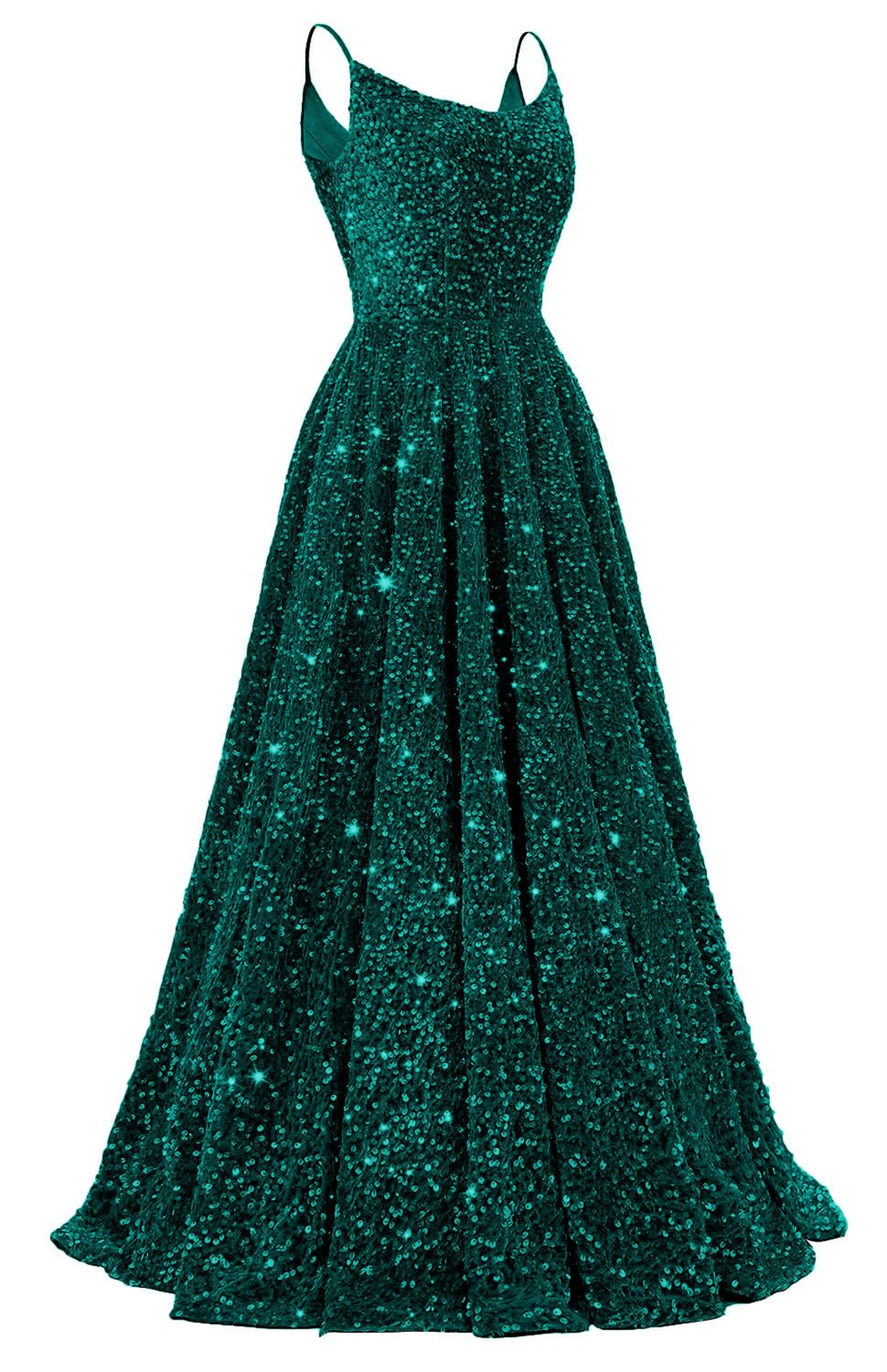 Long Prom Dresses Elegant Sequined Sexy Backless Spaghetti Strapless A-Line Lace-up Plus Size Formal Occasion Evening Party Gown Pd05
