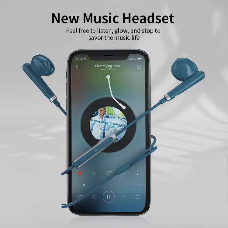 High quality wired 3.5mm jack, in ear bass with microphone, 1.2m cable, portable Hifi headphones