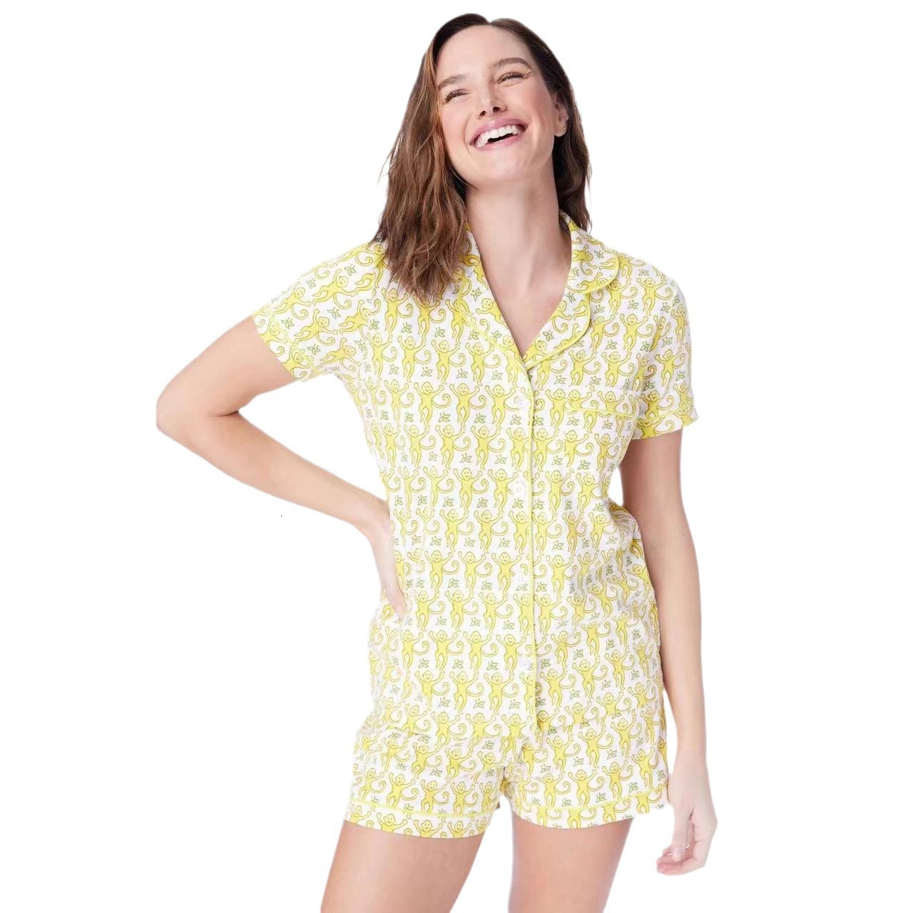 New slim home outfit short sleeved shorts set for women