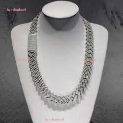 KIBO Hip Hop Jewelry 18MM Sier VVS Baguette Moissanite Dia Cuban k Chain