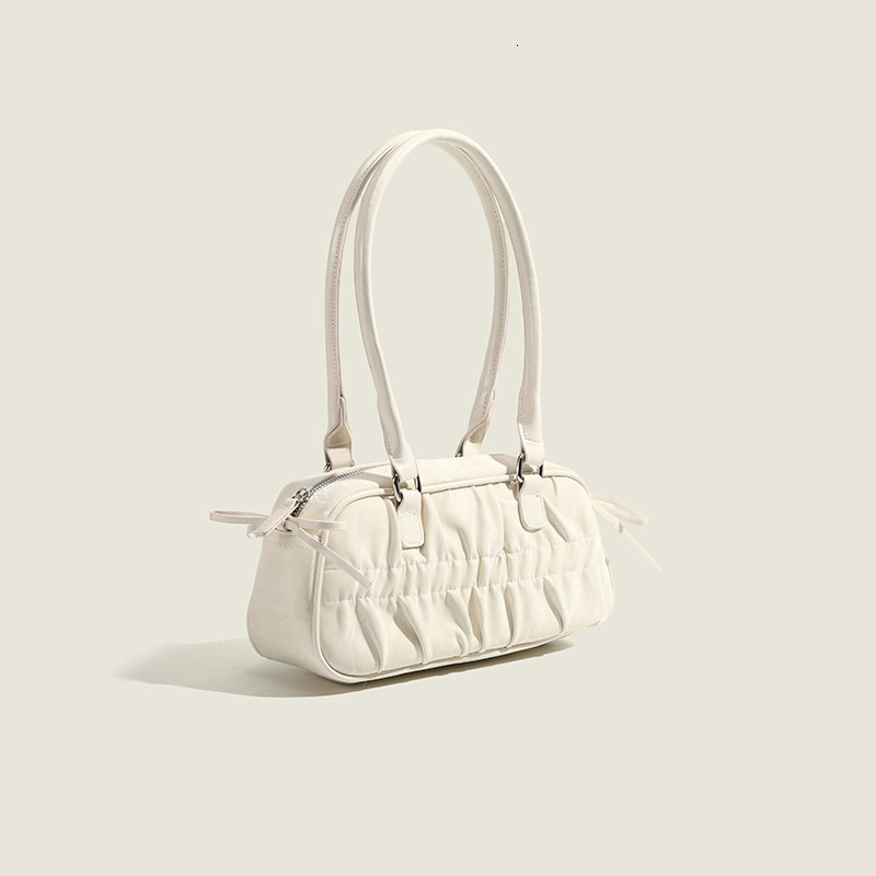 Bow Pleated Baguette Bag For Women 2025 Spring New Fresh Sweet All-in-one Braided Underarm Bag Designer Bag