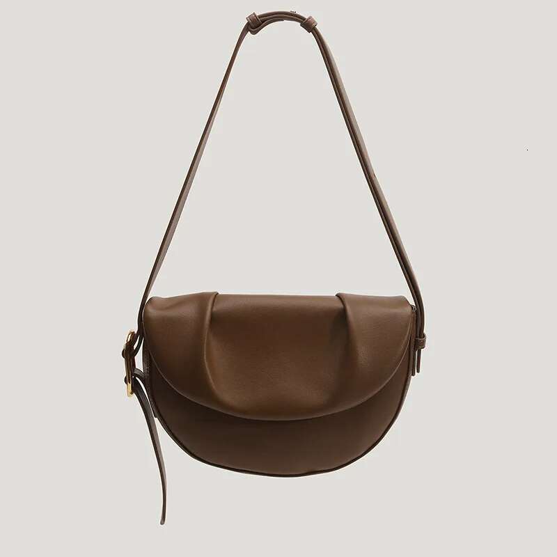 2025 Leather New Shoulder Small Crossbody Cowhide Fold Armpit Saddle Female Designer Bag bags handbags women