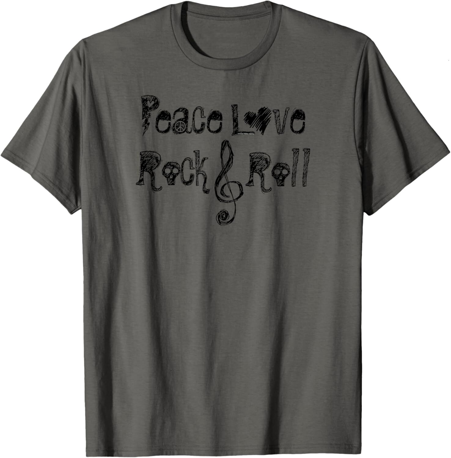 T shirt for Mens Cool Retro Peace Love Rock and Roll Music Graphic Tee Casual Tops Clothes Short sleeve