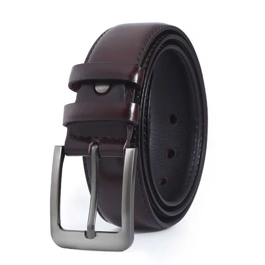 PU mens belt luxury designer high-quality fashionable retro brown denim mens belt buckle W250326