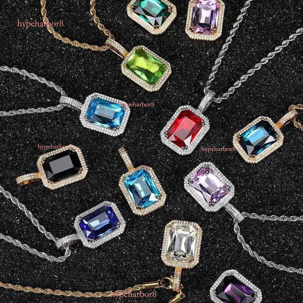 designer new gra Pendant necklaces Sterg Sier VVS Moissanite dia cluster iced out cuban k chain Hip-Hop necklace for men women jewelry gift