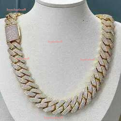 Flawless d Vvs Moissanite k 18mm Iced Cuban Chain Sier