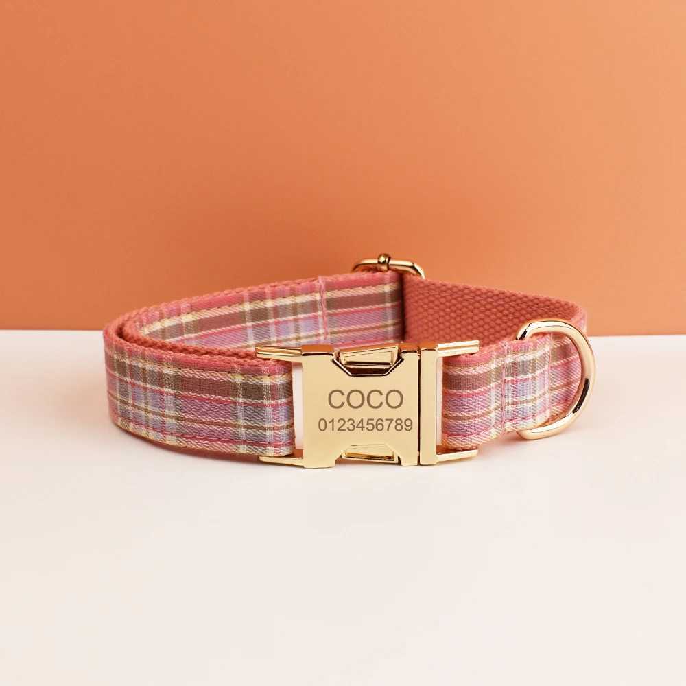 Custom engraved name for plain weave dog collars and leash sets for dogs pet supplies dog leash mesh 14 X250326