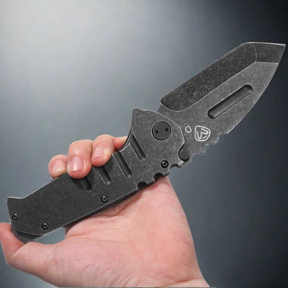 Pocket Folding Knife D2 Steel Full Blade Handle Outdoor Camping Hunting Knife Portable EDC Flip Safety Agent KnifeXJ250326