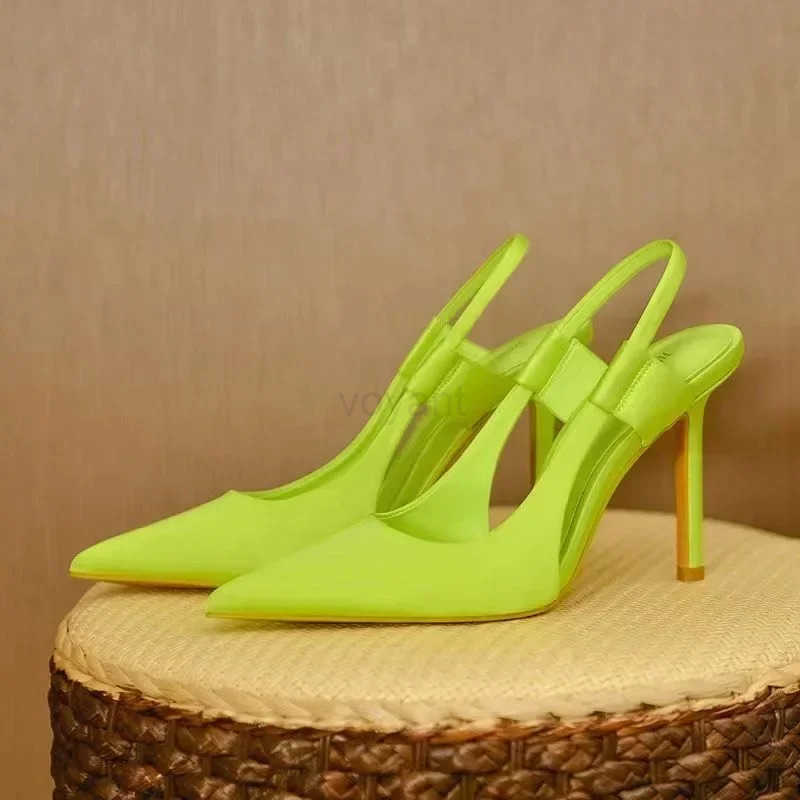 Summer New Brand Wens Slingback Shoes Pointed Toe Slip on Sandals for Wen Thin High Heel Ladies Elegant Pumps Shoes Z250326