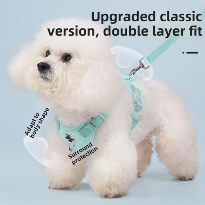 Comfortable Teddy Bear-Inspired Puppy Harness with Secure Clip for Walking