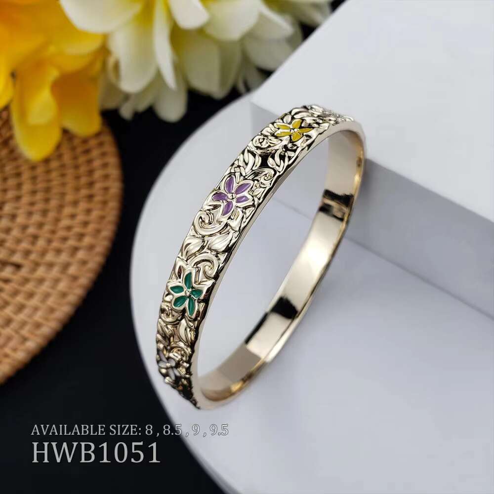 Islander Hawaiian Trcal wer Enamel Gold Set with Ring Women's Bracelet