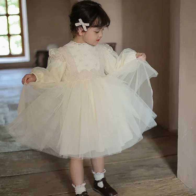 2024 Girls Fashion Lace Fluffy Yarn Dress Baby Spring/Summer New Princess Dress Gaozi Birthday Dress W250326
