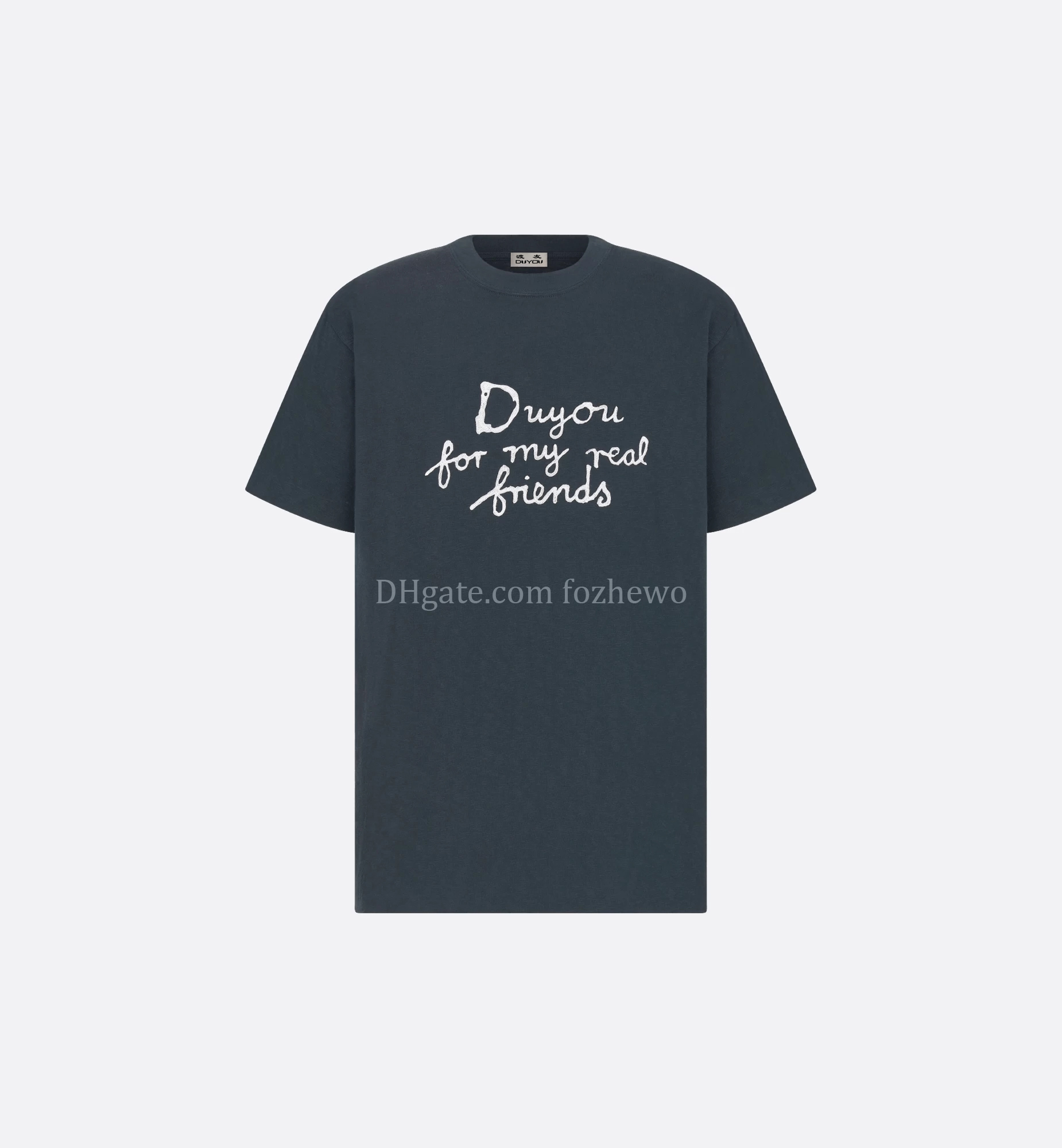 DUYOU Mens COUTURE RELAXED-FIT T-SHIRT Brand Clothing Women Summer T Shirt with Embroidery Logo Slub Cotton Jersey High Quality Tops Tee DY7624