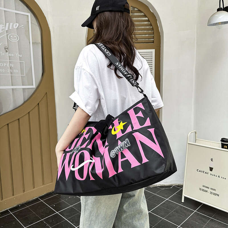 Travel large capacity fitness nylon waterproof gentleman woman colorful single shoulder bag, casual tote bag