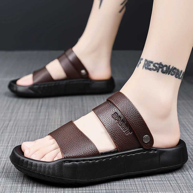 High quality mens thick soled shoes mens summer slippers mens outdoor breathable slippers mens waterproof beach shoesXJ250326