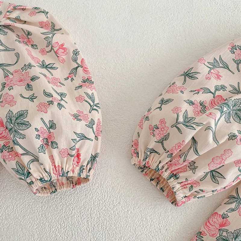 Spring New Childrens Baby Girl Long Sleeve Sweet Flower Printed Princess Dress Autumn Baby Girl Dress Childrens Dress W250326