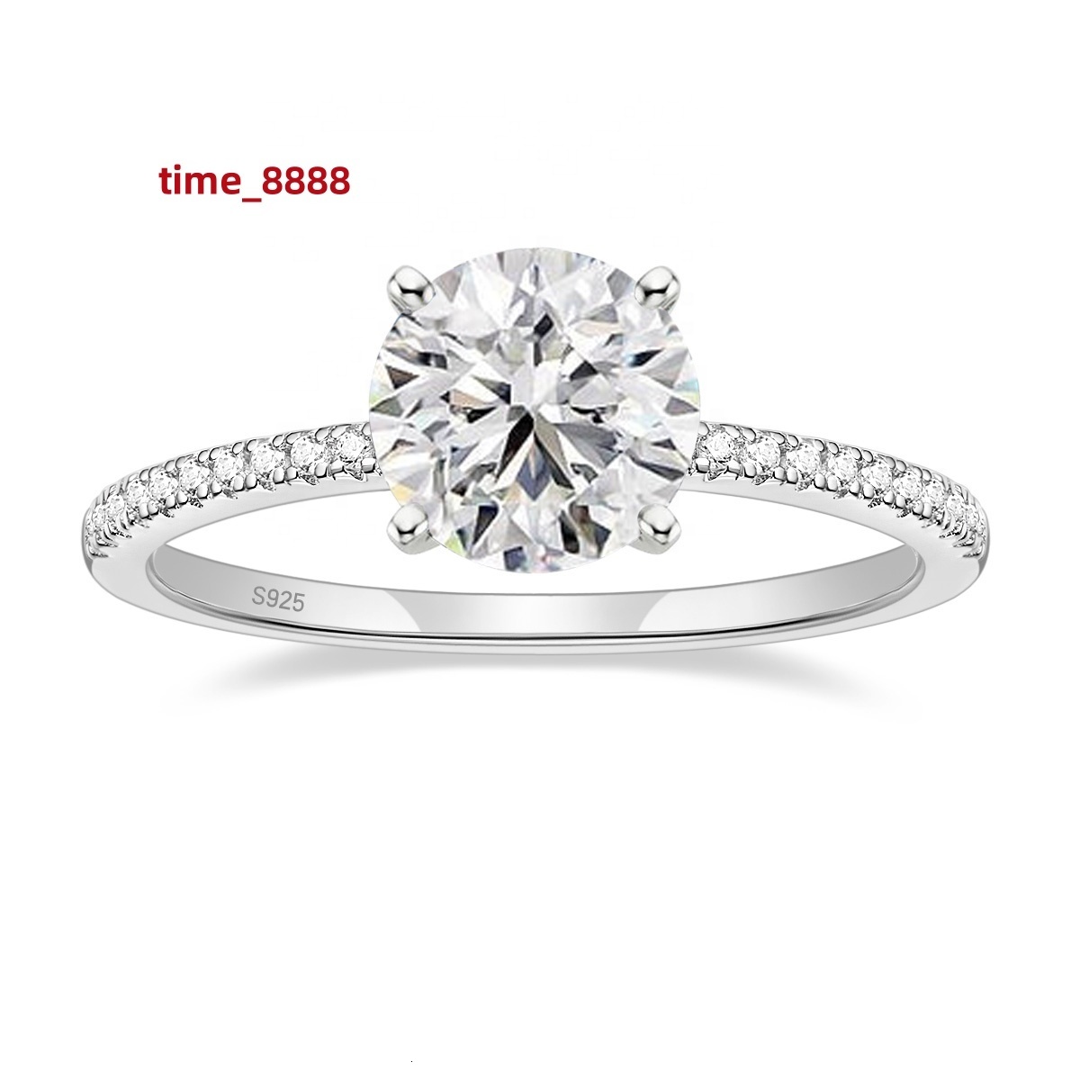 OAHLAN Fine Jewellery Womens Sterling Silver 925 Engagement Wedding Ring 1.2CT Moissanite Ring with Certificate