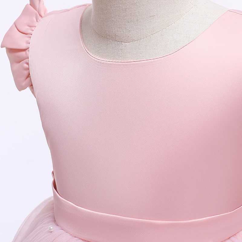 2-10 year girl princess dress summer chiffon bow wedding dress piano performance costume host costume childrens clothing W250326