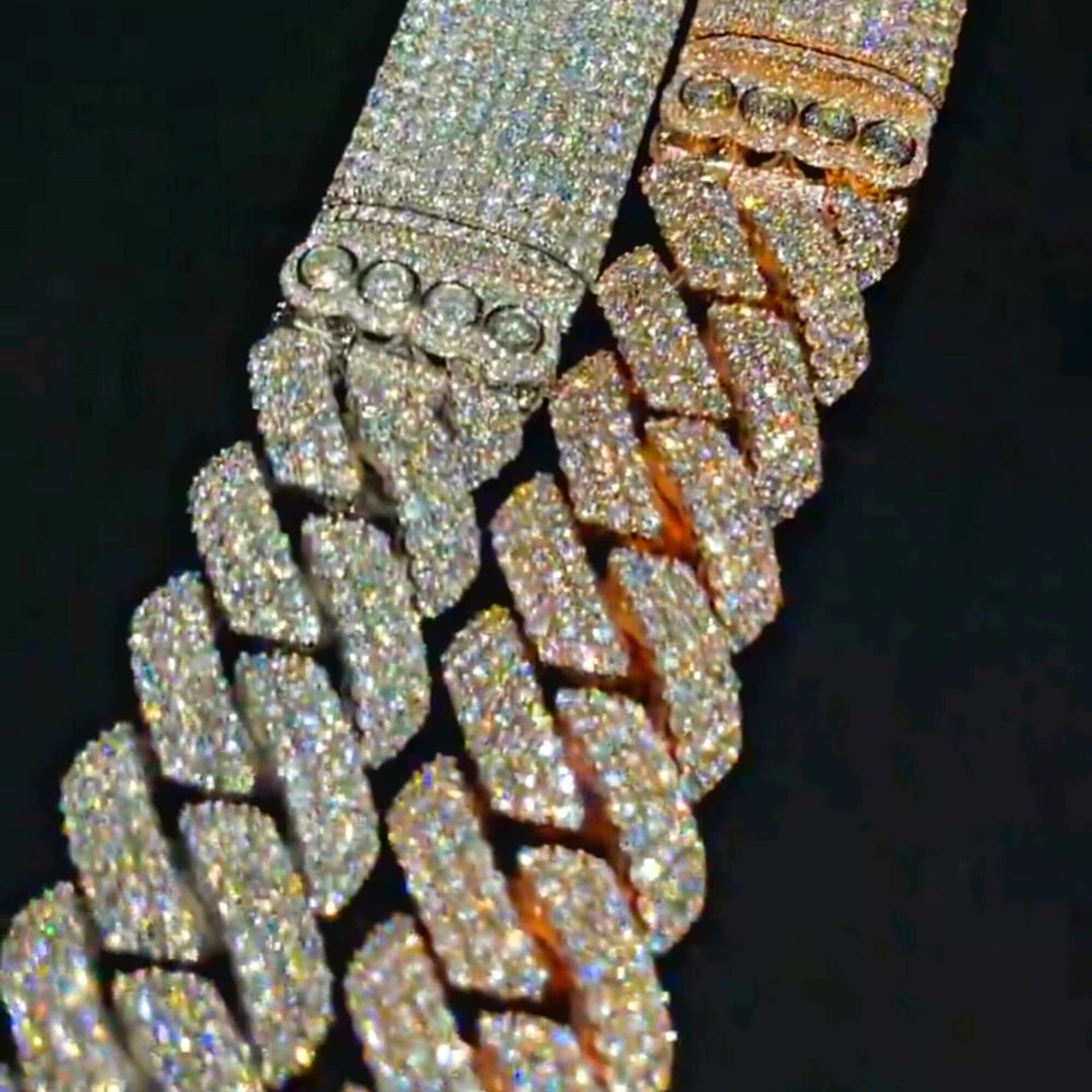 Best Quality Customized 16 mm Cuban Link Moissanite Diamond Chain 925 Sterling Silver White Rose Gold Diamond Chain