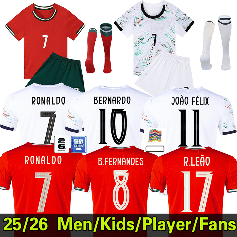 2025 2026 Portuguesa portugal soccer jerseys RoNalDo JOAO FELIX PEPE BERMARDO B.FERNANDES 25 26 Portuguesa camisa de futebol J.MOUTINHO Men Kids kit football shirt