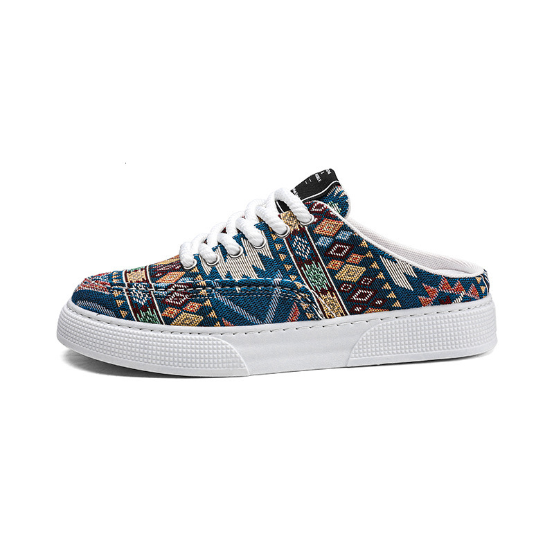 2025S New Trend Designer Canvas Shoes For Men Spring Niche Fashion Brand Sports Breathable Board Shoes Men S Versatile No Heels One Foot Half Slippers