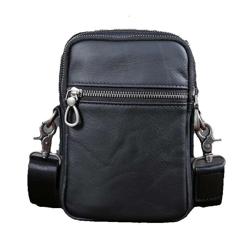 New Casual Leather Male Baotou Layer Cowhide Single Shoulder Crossbody Vertical Business Backpack Men's Bag