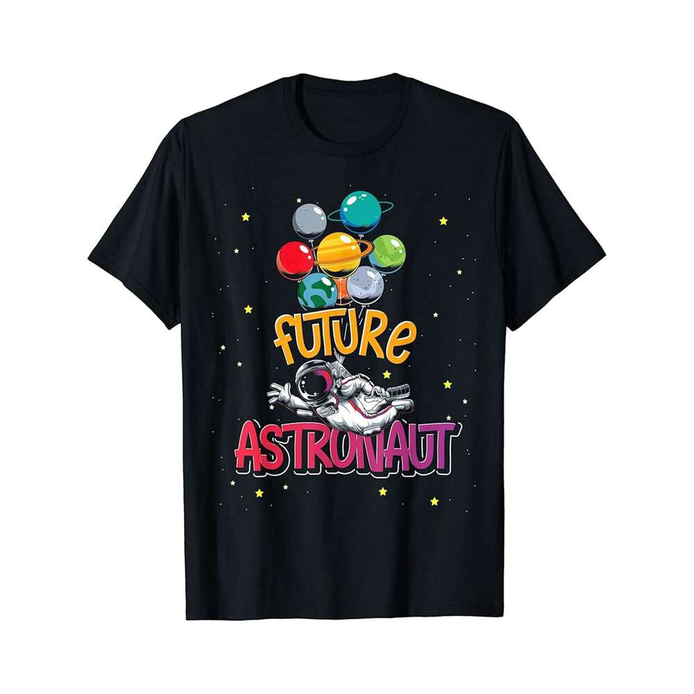 Designer T shirt Space Planets Balloon Cosmonaut Mens Gift Future Astronaut - 220g Tshits
