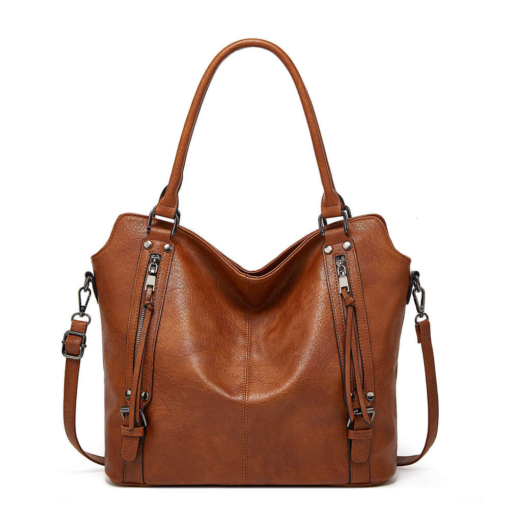 d8 2024 New Handheld Tote Soft Leather Large Capacity Single Shoulder Crossbody Women's Bag