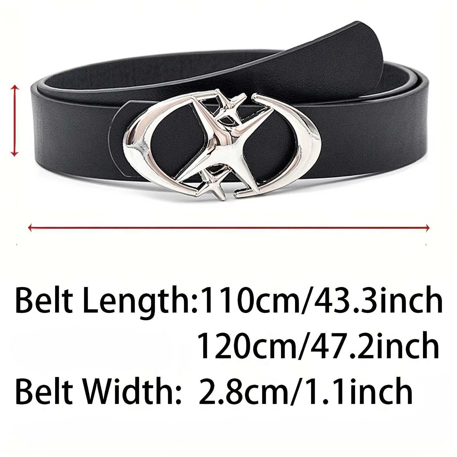 Mens Belt Punk Star Buckle Belt Design Cross Metal Retro Gothic Mens Y2K Belt Pu Leather Belt Pants Jeans Neutral Belt W250326