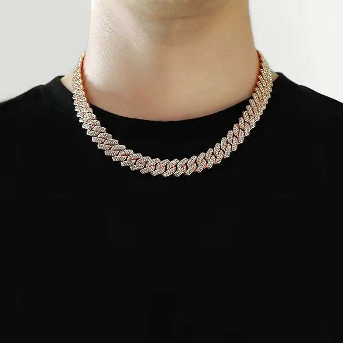 Luxury Cuban Link Chain Moissanite Necklace 14k 18k Gold 925 Sterling Silver Fine Hip Hop Jewelry for Women and Men