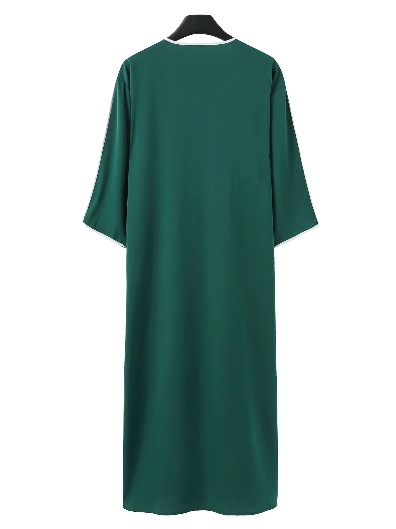 Islamic Loose Abaya Mens Muslim Abaya Short Sleeve Embroidered Moroccan Arabic Style Traditional Abaya for Men 250326