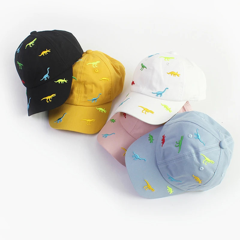 Cartoon Dinosaur Embroidery Baby Cap Summer Kids Baseball Cap Outdoor Adjustable Infant Boy Girls Sun Hats 250326