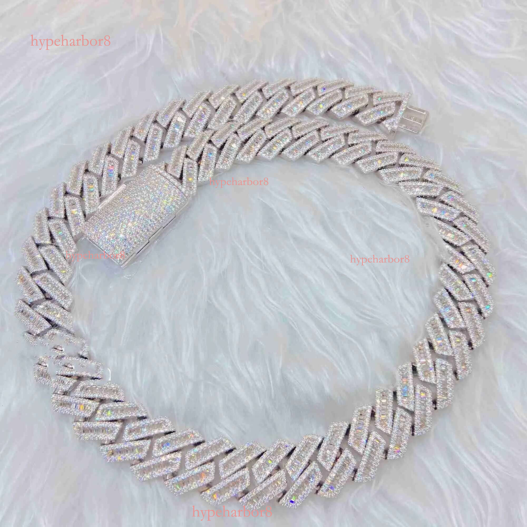 necklace moissanite dia men designer Customization Cuban Full Iced Out Hiphop Chain Pass The Dia Test ice out cuban k chain